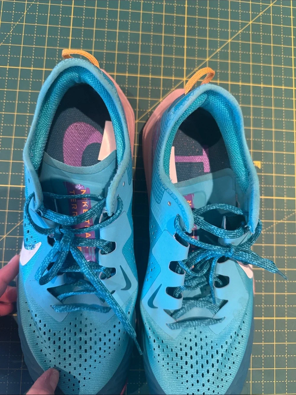 Nike Women's Teal Blue and purple  Athletic Running Shoes. Worn once.